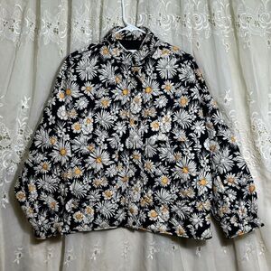 Zara Black Daisy Puffer Jacket